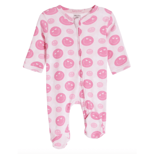 Baby Steps Pink Smiles Footie