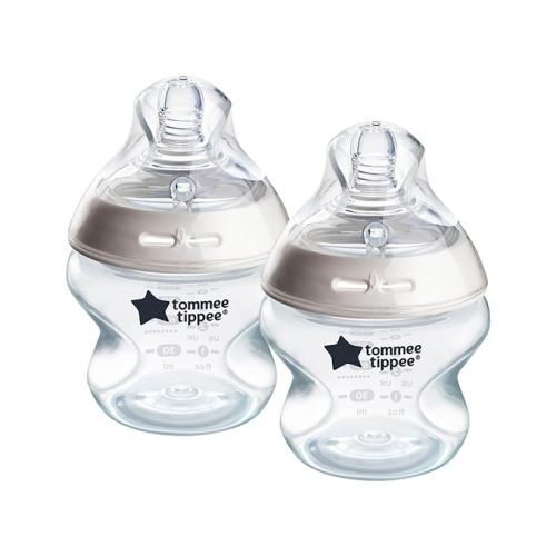 Tommee Tippee Natural Start Anti-Colic 5 oz BPA Free Baby Bottles, 0+ Months, Slow Flow Breast-Like Nipple, Self Sterilizing, Designed for Seamless Transition Between Bottle and Breast, Pack of 2