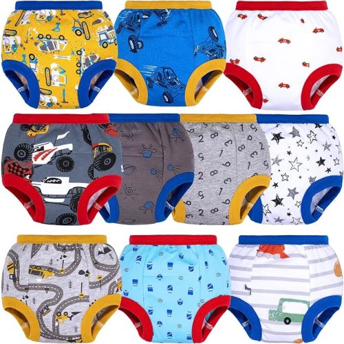 BIG ELEPHANT Potty Training Underwear, 100% Cotton Absorbent Unisex Toddler Pee Pants for Boys Girls