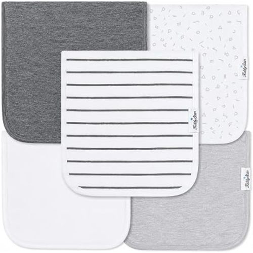KiddyStar Premium 5-Pack Organic Cotton Burp Cloths for Newborns & Infants