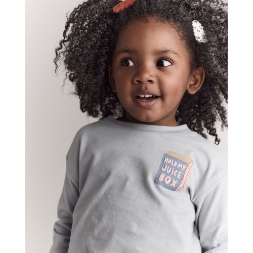 Toddler 'Hold My Juice Box' Long-Sleeve Relaxed Graphic Tee - Light Blue - Otter Avenue | Carter's