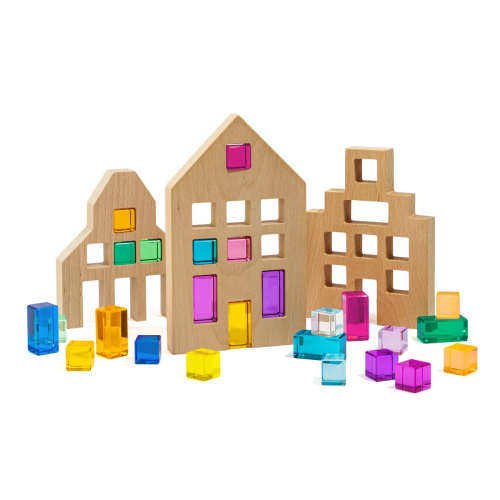 Wooden City Blocks | Riley City Blocks & Gems Set
