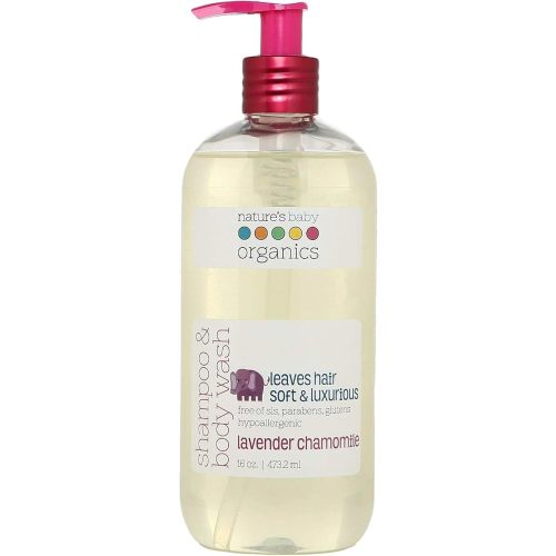 Nature's Baby 3-in-1 Baby Shampoo/Body/Face Wash - Formulated for Problem and Sensitive Skin - No Sulfate or Artificial Fragrances - pH Neutral & Tear Free - Lavender Chamomile 16 oz