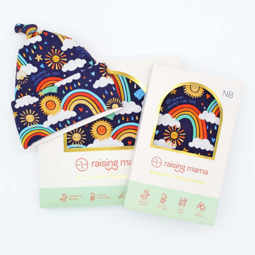 Rainbow Baby Bamboo Newborn Swaddle Set + Cap | Raising Mama