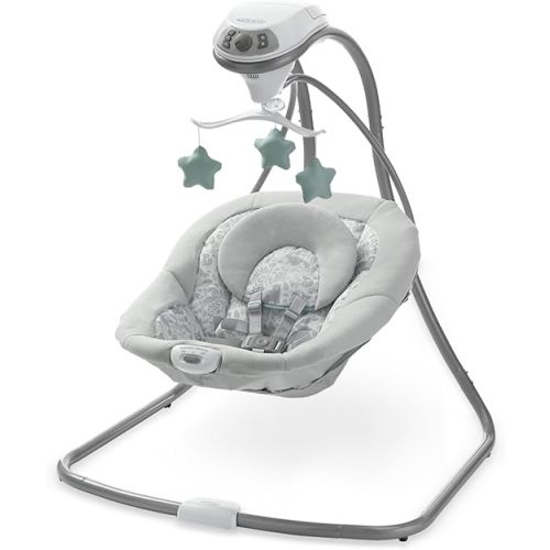Graco Simple Sway Baby Swing, Side‑to‑Side Motion, Infant Swing with 6 Speeds, Vibration, Ivy