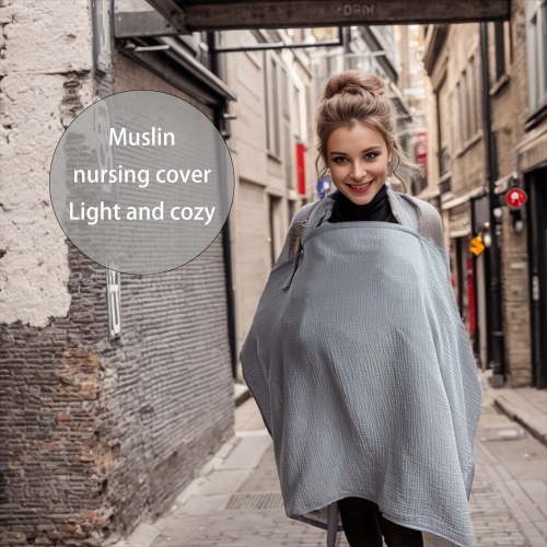 ICOPUCA Muslin nursing cover dark gray