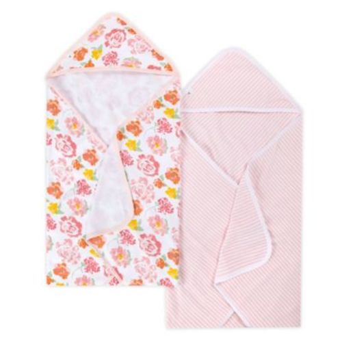 Burt's Bees Baby® 2-Pack Organic Cotton Hooded Towels in Blossom - BLOSSOM - 2 PACK
