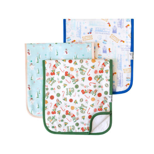 3 Pack Premium Burp Cloths - Christmas Classics