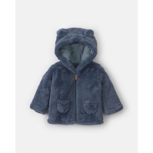 3M Baby Boy Bear Teddy Fleece Zip-Up Hoodie - Blue | Carter's