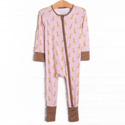 Giraffe Giant Bamboo Zippy Pajama, Pink – Stitchy Fish