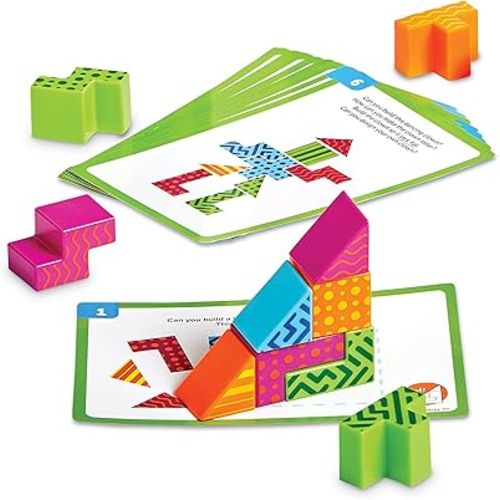 Learning Resources STEM Explorers Brainometry - 3d Puzzle, Brain Games, Brainteaser, Building Logic Toys, Gifts For Boys and Girls, Fine Motor Skills , Pattern Blocks, Math Manipulatives
