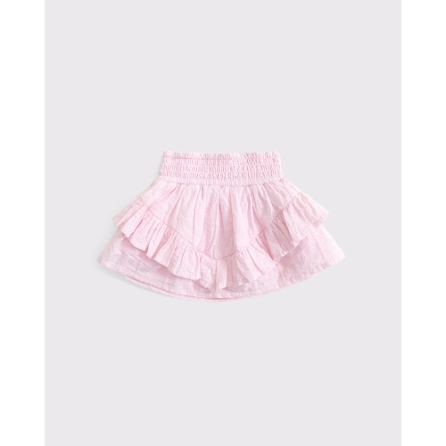 baby smocked waistband ruffle eyelet skort
