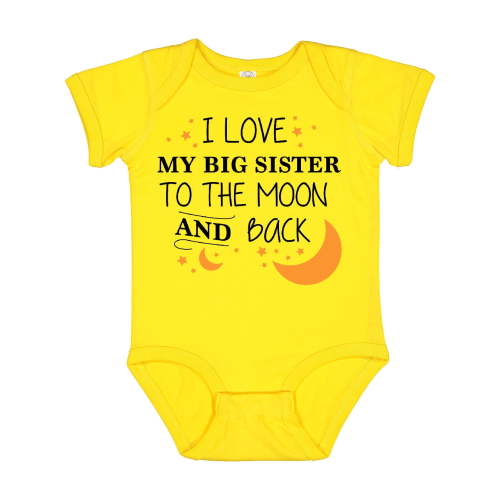 Inktastic I Love My Big Sister to the Moon and Back Boys or Girls Baby Bodysuit