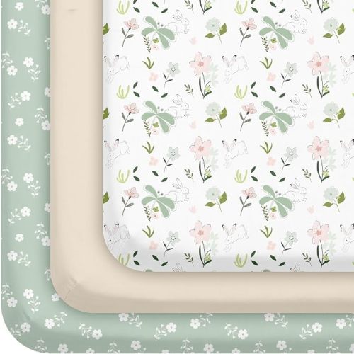3 Pack Baby Crib Sheets for Boys Girls 52x28 Fitted Crib Sheet