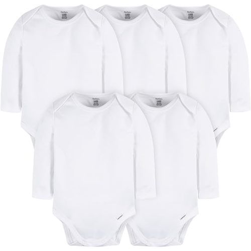 Gerber Unisex Baby Long Sleeve Solid Onesies Multi-pack Interlock 180 Gsm
