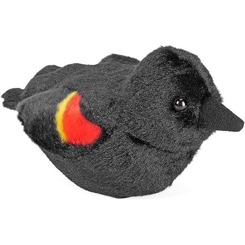 Wild Republic Audubon Birds Red-Winged Blackbird with Authentic Bird Sound, Stuffed Animal, Bird Toys for Kids & Birders