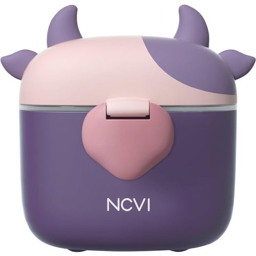 NCVI Baby Formula Dispenser On The Go, Formula Container To Go, Formula Holder for Travel, Outdoor Picnic with Baby Infant, Portable Container for Milk Powder, Snacks, Candy, Fruits (Purple)