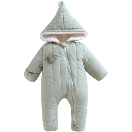 Waterproof Baby Snowsuit Puffer Outift Fleece Lined Romper infant Winter Outerwear Hooded