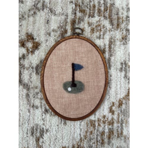 Hand Felted Putting Green Golf - Nursery Decor, Baby Room, Toddler Room, Kids Room, Baby Shower Gift, Wall Decor, Heirloom, Golf, Boys Room