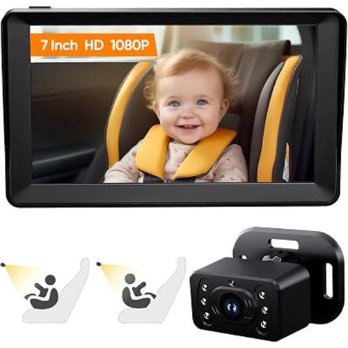 Kidsneed Baby Car Camera - 7 Inch Large Screen Baby Monitor for Car
