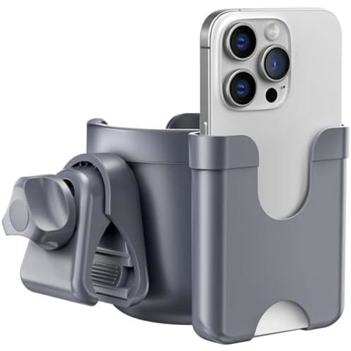 Walker Cup Holder with Phone Holder, Stroller Wheelchair Bike Accessories