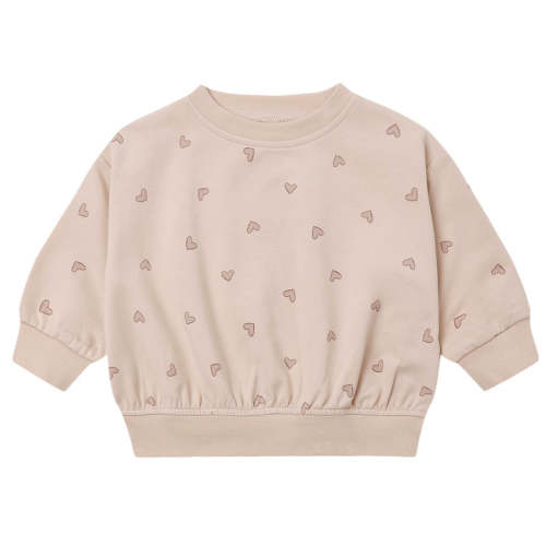 Quincy Mae Organic Relaxed Sweatshirt Hearts | Posh Baby