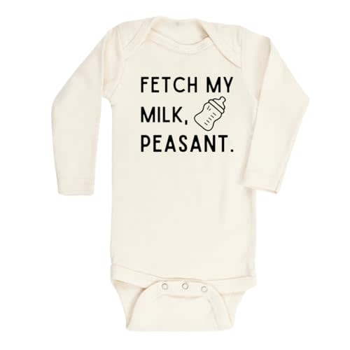 Fetch My Milk Peasant Cute Baby Bodysuit, Kids & Toddler T-Shirt - Funny Outfit for Girls Boys Baby Shower Foodie Tee
