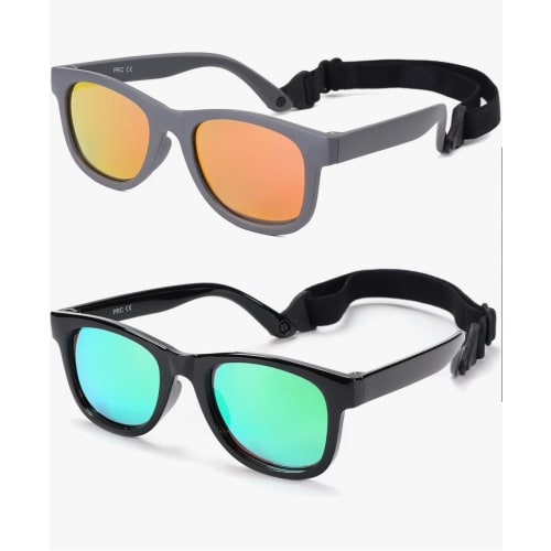 COASION Bendable Flexible Polarized Newborn Baby Sunglasses with Strap for Infant Boys Girls Age 0-24 Months CA8042