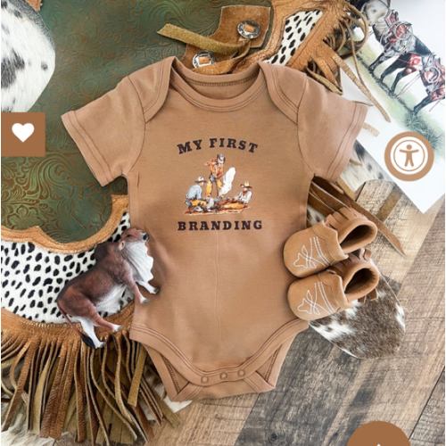 My First Branding Onesie/ Tee (little kid)(cognac) – theFRINGEDpineapple