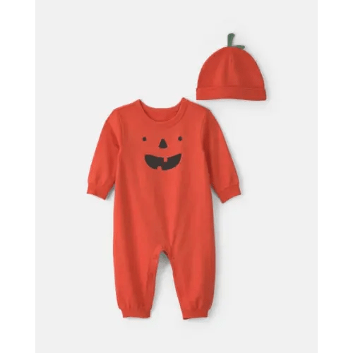 Baby 2-Piece Pumpkin Long-Sleeve Jumpsuit - Orange | Carter's