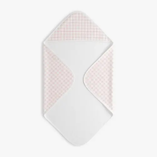 GOOSELINGS Picnic Gingham Baby Hooded Towel - Pink