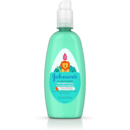 Johnson's No More Tangles Toddler & Kids Detangling Spray to Unlock Knots in Hair, Hypoallergenic & Paraben-Free, No More Tears Tear-Free Formula For Wet or Dry Hair, 10 fl. oz