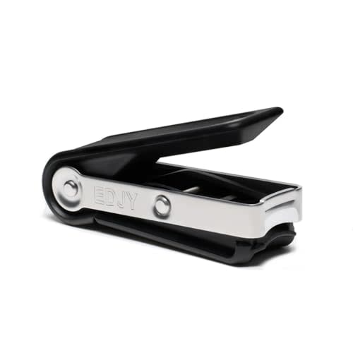 EDJY Fingernail Cutter - Precision Stainless Steel Nail Cutter for Fingernails | Sharp Blade, Ergonomic Design, Durable & Rust-Resistant | Ideal for Men and Women | Black