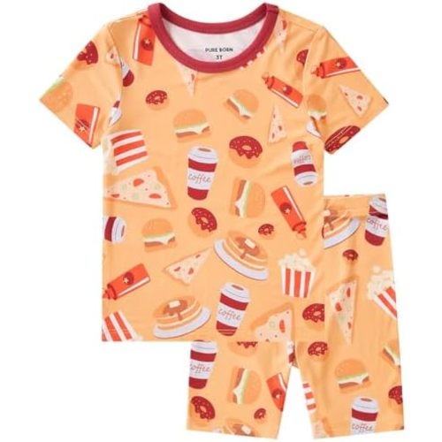 pureborn Baby Toddler Kids Girl Viscose from Bamboo Pajamas Set Pjs 2pcs 18M -7Y