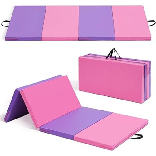 ZENOVA Gymnastics Mat 6'x3'x2''/4'x8'x2'' Exercise Mat Gym Mat for Home Aerobics Workout Foldable Tumbling Mat Children Gifts