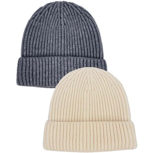 2pcs Toddler Beanie Baby Hat Boys Girls Beanies, Wool Cuffed Warm Infant Kids Winter Hats Children Knit Caps
