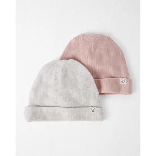 Baby 2-Pack Organic Cotton Rib Caps - Little Planet | Carter's