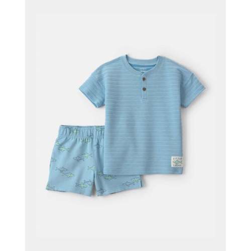 Toddler Boy 2-Piece Shark Top & Short Set - Blue | Carter's