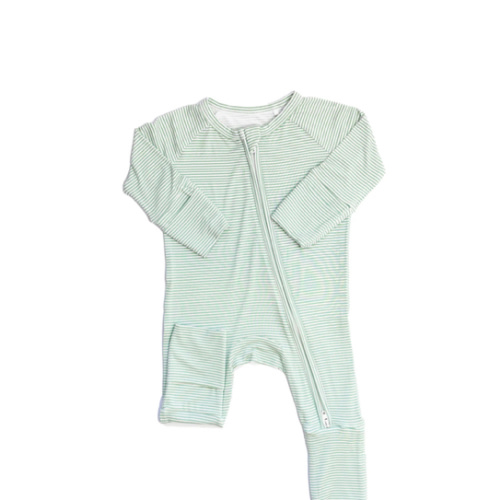 3-6M - Pistachio Mini Stripe Onesie