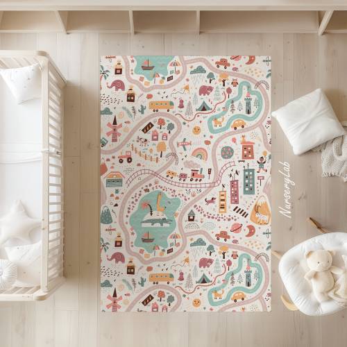 City Road Play Rug Soft Non-Slip Kids Area Rug