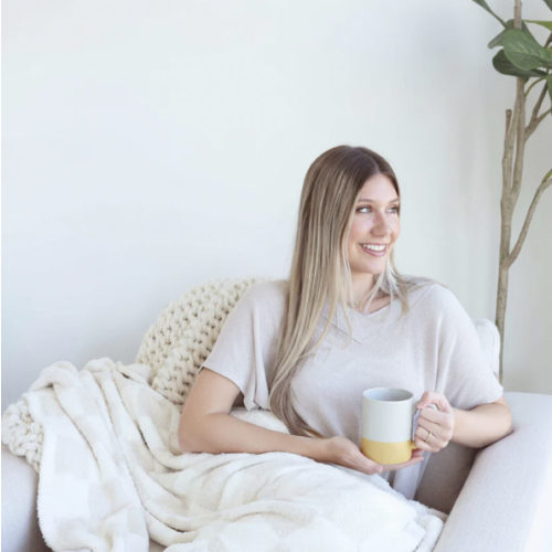 CuddleLane™ Luxe Blankets | Check - Color TOFFEE