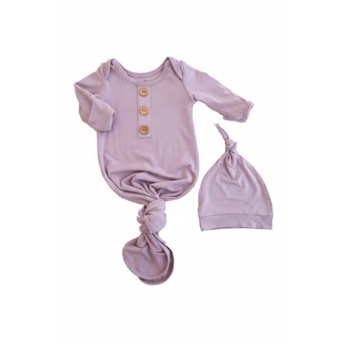 Dusty Purple Bamboo Knotted Gown & Hat