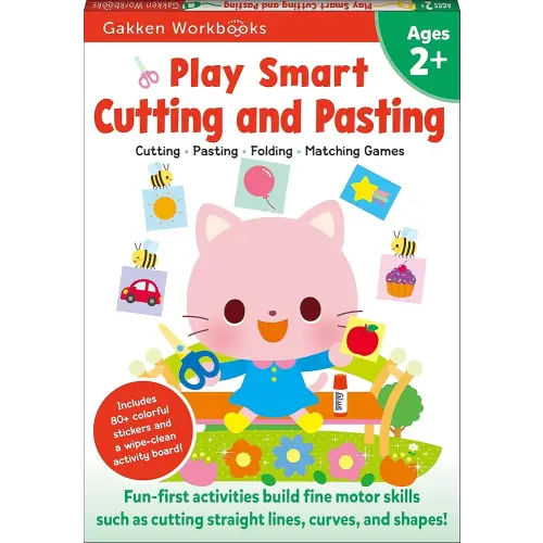 Play Smart Cutting and Pasting Age 2+: Preschool Activity Workbook with Stickers for Toddlers Ages 2, 3, 4: Build Strong Fine Motor Skills: Basic Scissor Skills (Full Color Pages)