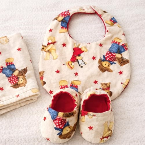 Cowboy teddy Bear Baby Bib & Burp Cloth Set | Western Baby Gift | Baby Boy Shower Gift | Handmade Baby Set | Rustic Cowboy Theme