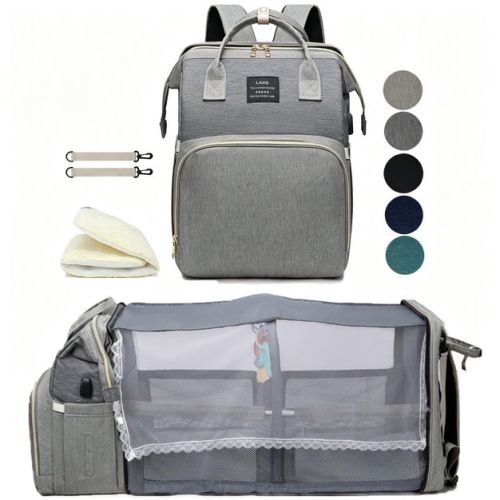 Paucax Diaper Bag Backpack with Portable Changing Station - Large Travel Backpack for Moms