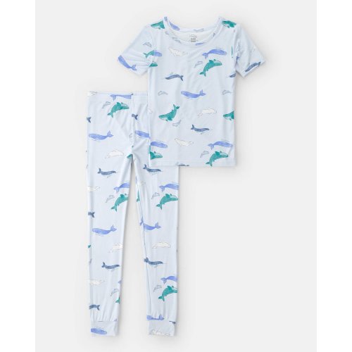 Boys Whale PurelySoft Short-Sleeve Snug Fit 2-Piece Pajama Set - Blue | Carter's