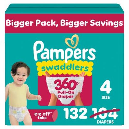 Pampers Swaddlers 360 Disposable Diapers OMS Pack - Size 4 - 132ct