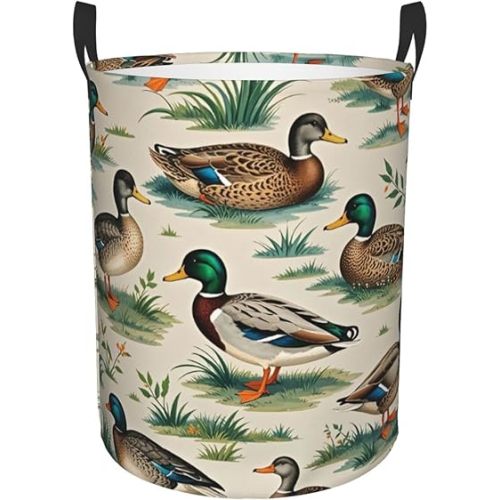 Mallard Ducks Laundry Hamper,Portable Clothes Hampers,Storage Basket Toys Storage Organizer For Home Dorm