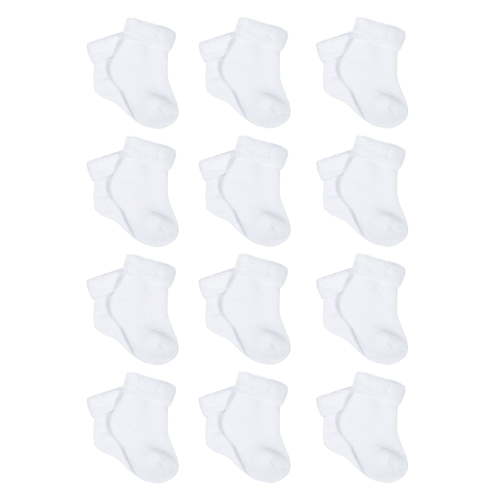 Gerber Baby Neutral 12pc Terry Socks, Sizes (Newborn-9 Months)