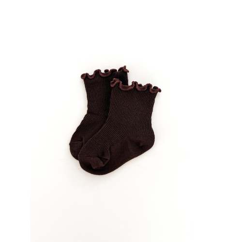 RUFFLE SOCKS - CHOCOLATE